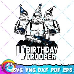 star wars stormtrooper party hats trio 4th birthday trooper png, svg, sublimation design, star wars svg, digital downloa