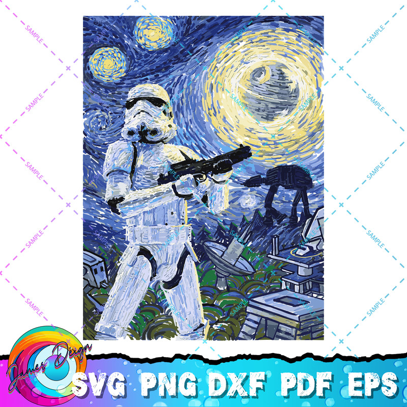Star Wars Stormtrooper Starry Night Graphic T-Shirt C1 T-Shirt copy.jpg