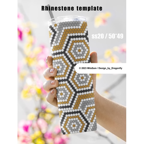 honeycomb RHINESTONE TUMBLER Template SS20-5mm 50X49stones - - Inspire ...