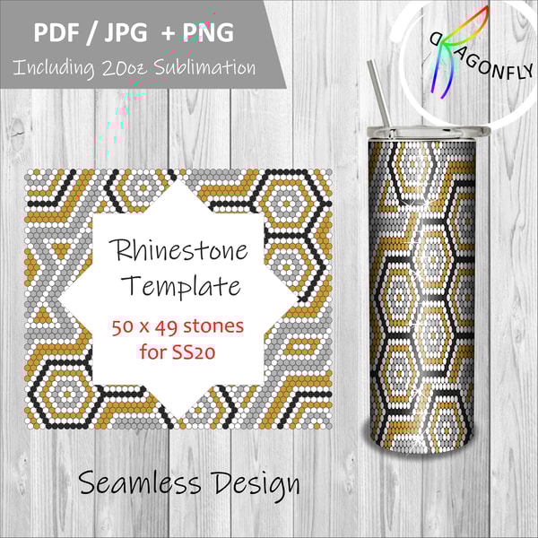 honeycomb RHINESTONE TUMBLER Template SS20-5mm 50X49stones - - Inspire ...