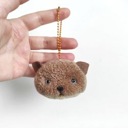 pom pom cat keychain keyring/cute plush cat gift
