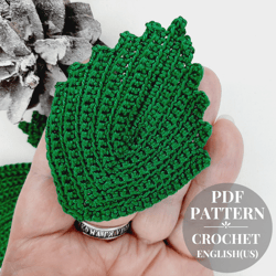 Simple crochet leaf pattern, crochet leaves pattern, crochet leaf applique, crochet for beginner, crochet motif pattern.