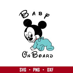 baby on board mickey svg, mickey mouse svg, disney svg, png eps digital file