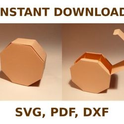 octagonal box template, box template svg, svg files, svg, cricut