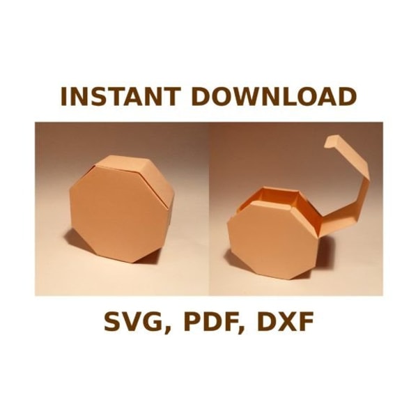 Octagonal Box Template, Box Template SVG, SVG Files, SVG, Cr | Inspire ...