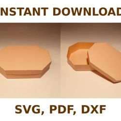 octagon box template, box template svg, svg files, svg, cricut