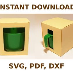 mug box template, box template svg, svg files, svg, cricut