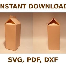 milk box template, box template svg, svg files, svg, cricut