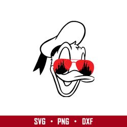 donald with sunglasses svg, donald duck svg, disney svg, png eps digital file