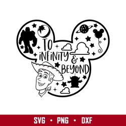 mickey outline toy story to infinity and beyond svg, disney svg, png eps digital file