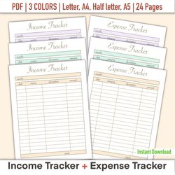 income planner, income tracker, income tracker printable, income tracker template, income tracker template printable, in