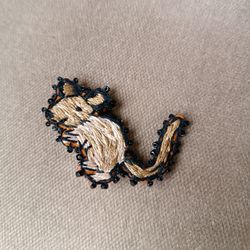 Animal Brooch Mouse Brooch Handmade Brooch Embroidery Brooch Accessory