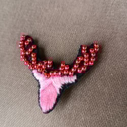 animal brooch deer brooch handmade brooch embroidery brooch accessory