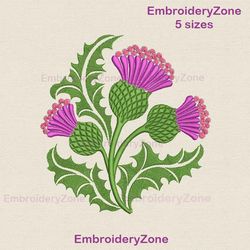 thistle embroidery design, wild flower embroidery design, thistle machine embroidery, scottish flower symbol, celtic