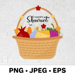 shavuot basket sublimation design. jewish holiday decor