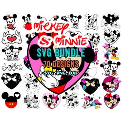70 files mickey & minnie love bundle svg