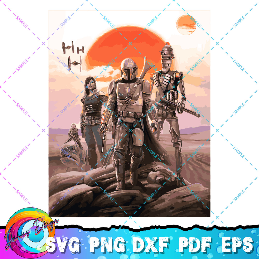 Star Wars The Mandalorian Group Poster T-Shirt copy.jpg
