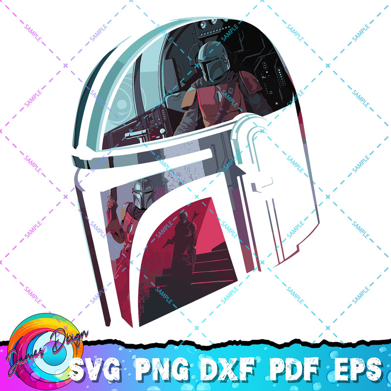 Star Wars The Mandalorian Helmet Scene Fill T-Shirt copy.jpg