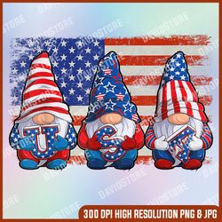 gnomes patriotic american flag cute gnomes 4th of july memorial day, american flag, independence day png file