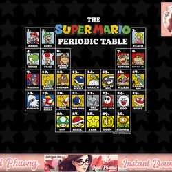 super mario periodic table of characters graphic png sublimation design, digital design