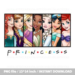 Princesses Disney Png Sublimation design Print template