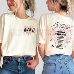 stray kids world tour 2023 t-shirt, maniac kpop concert fan made, maniac world tour shirt, stray kids album shirt
