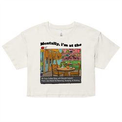 4k coffee shop womens crop top