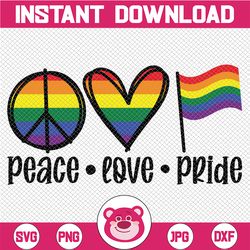 peace love pride svg, pride svg, gay pride clipart, lesbian pride svg, svg files, pride sublimation designs,cricut svg,