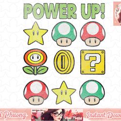 super mario power up items vintage graphic png sublimation design, digital design