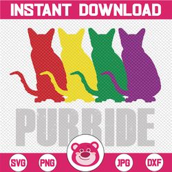 pride colorful lgbt purride svg, support lgbt rights, cat lover svg, cat with lgbt, lgbt awarenes, equality svg, digital