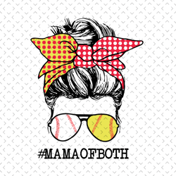 mama of both baseball softball svg, mothers day svg, sport svg, mom of both svg, softball mama svg, baseball mama svg, m