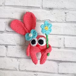PDF Pattern is a Crochet Tooth in the form of a Bunny A tooth for the Tooth Fairy Crochet tutorial pink hare Crochet Toy
