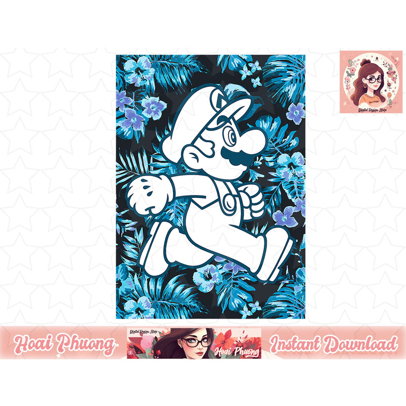 Super Mario Tropical Floral Run Poster.jpg