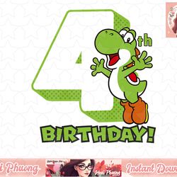 super mario yoshi 4th birthday action portrait png sublimation design, digital design