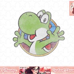 super mario yoshi color fade circle logo png sublimation design, digital design