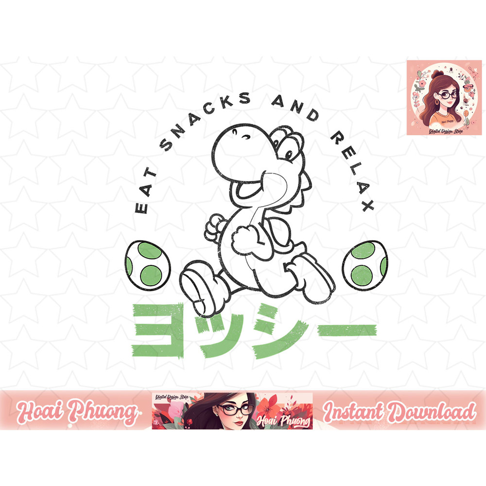 Super Mario Yoshi Eats Snacks And Relax Kanji Portrait.jpg
