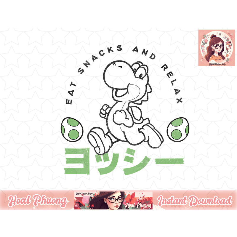 Super Mario Yoshi Eats Snacks And Relax Kanji Portrait.jpg