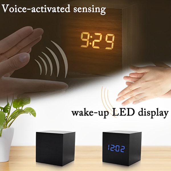 Modern Wooden Cube LED Clock | Inspire Uplift