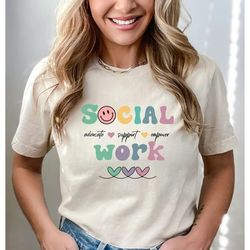 Boho Style Social Work T-Shirt, Cute Advocate Shirt, School Social Worker Gifts, Social Worker Shirt, Trendy Support