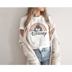 Disney Rainbow Castle Shirt, Disney Vintage ,Disney Family Shirt, Disney Castle Shirt, Disney Retro Shirt,Disneyworld