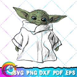 star wars the mandalorian the child illustration png, svg, sublimation design, star wars svg, digital download
