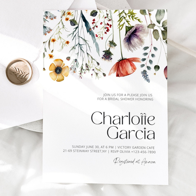 Editable Bridal Shower Invitation Template, Watercolor Wildflower Bridal Shower Invite, Florals Bridal Shower Download, (1).jpg