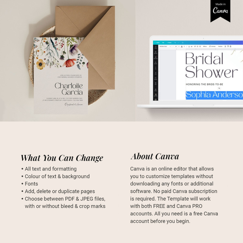 Editable Bridal Shower Invitation Template, Watercolor Wildflower Bridal Shower Invite, Florals Bridal Shower Download, (3).jpg