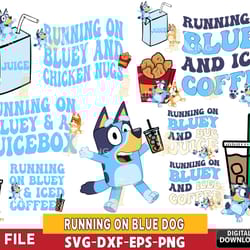 12 file running on bluey dog bundle svg, bluey svg