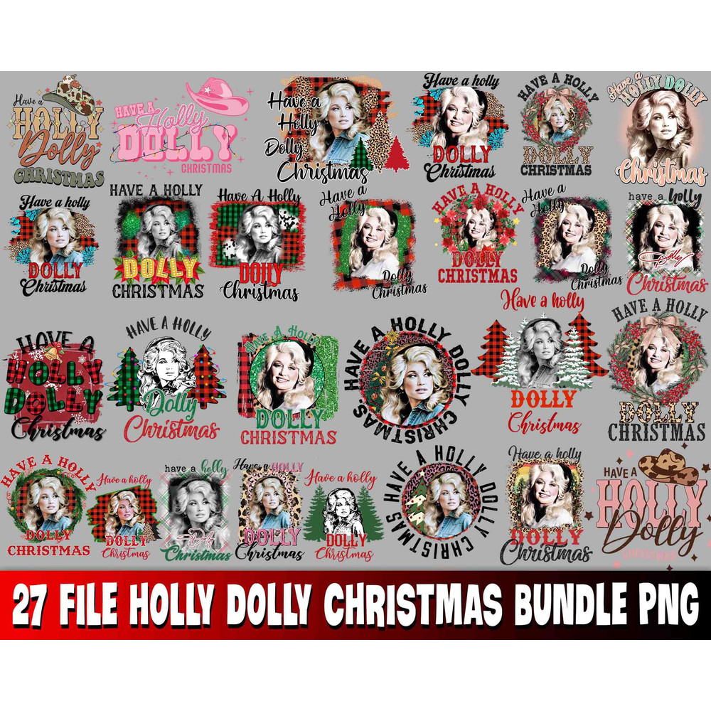 27 file Holly Dolly christmas bundle png kingbundle.jpg