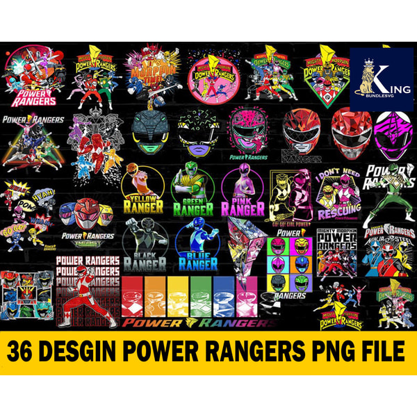 Power Rangers png Bundle , 36 desgin power rangers , Printab | Inspire ...