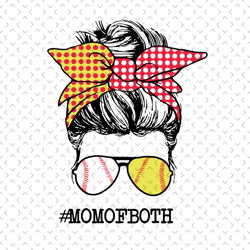 mom of both baseball softball svg, mothers day svg, sport svg, mom of both svg, softball mom svg, baseball mom svg, mom