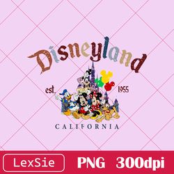 Disneyland Est 1955 PNG, Retro Disneyland 1955 PNG, Disney World PNG, Retro Mickey And Friends PNG, Disney Trip 2023 PNG