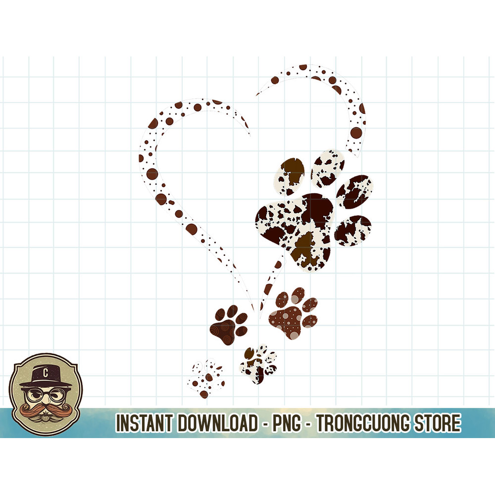 Dog Paw Love Heart Print Shirts For Women Dog Mom Graphic T-Shirt copy.jpg