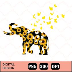 floral elephant butterflies png, floral elephant png, elephant with flowers, animal clip art, elephant silhouette
